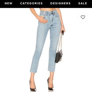 Agolde Riley high rise cropped denim jeans